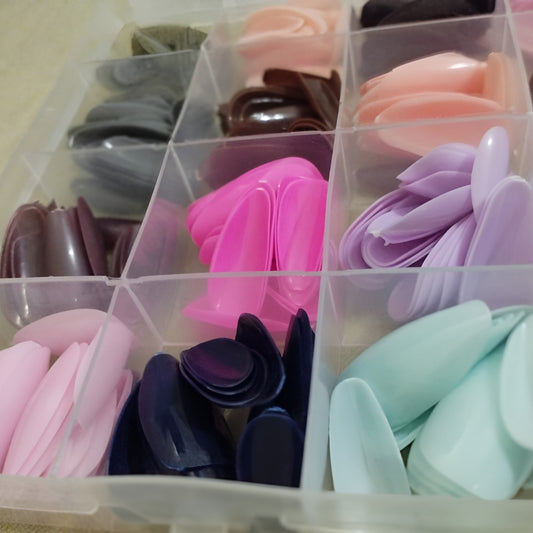 Multi Color Long Press-On Nails - 100+ Quantity