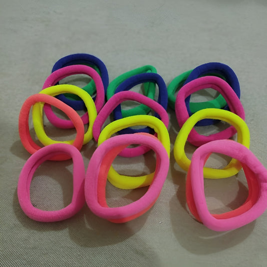 Colorful Elastic Hair Ties – Multi Color – 18 Pcs